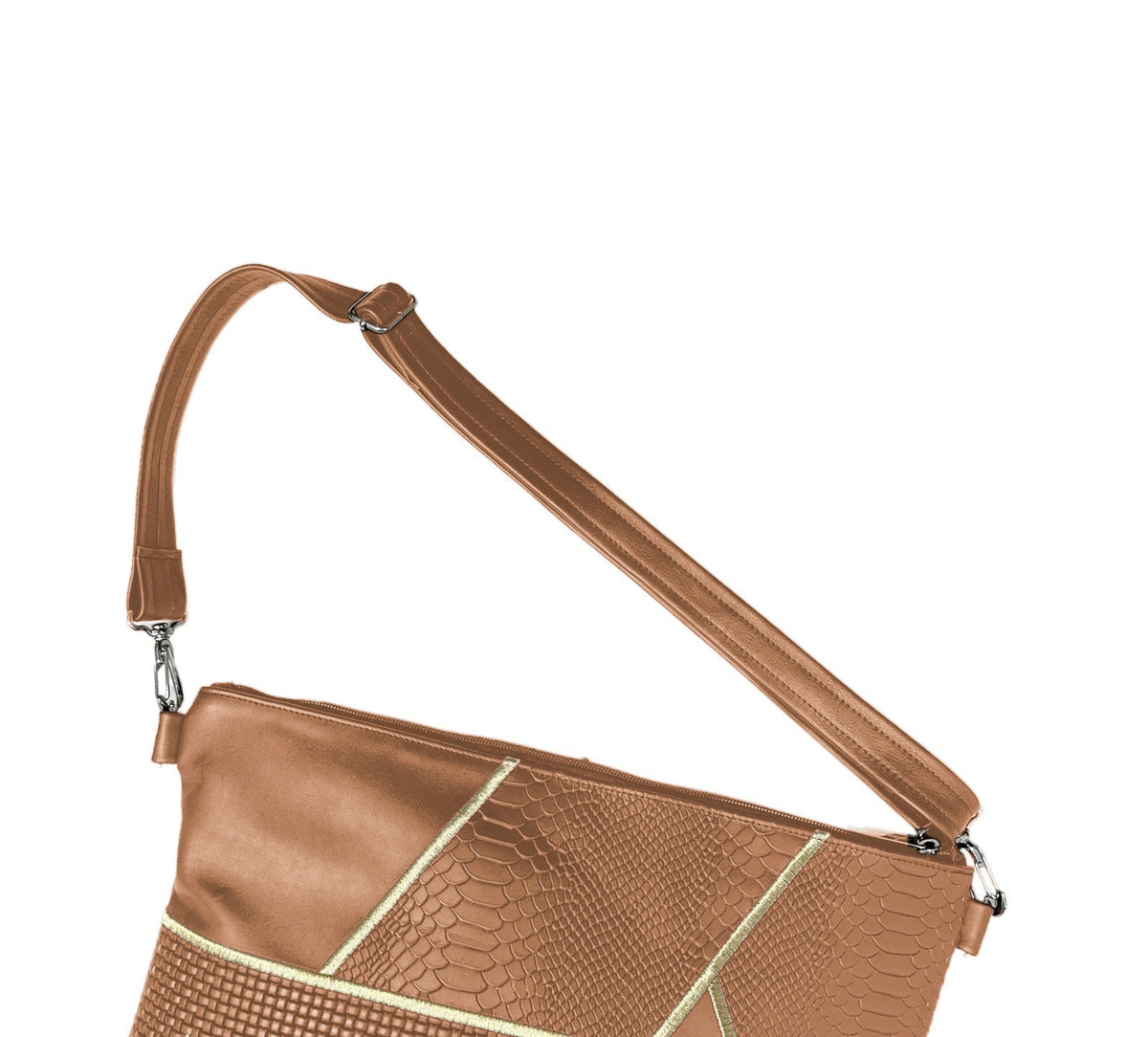 Matching cognac leather shoulder strap for tallit bag