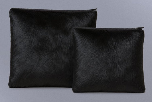 Black Hair-On Cowhide Tallit & Tefillin Bag Set