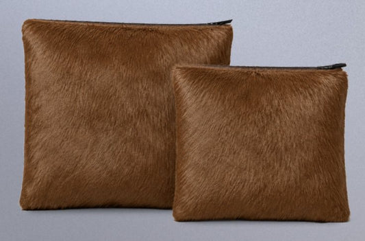 Tan Hair-On Cowhide Tallit & Tefillin Bag Set