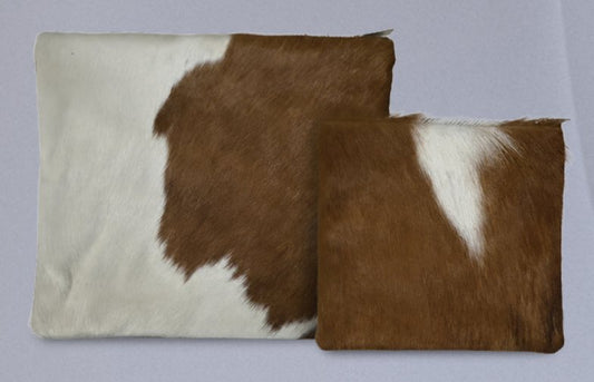 Brown & White Hair-On Cowhide Tallit & Tefillin Bag Set