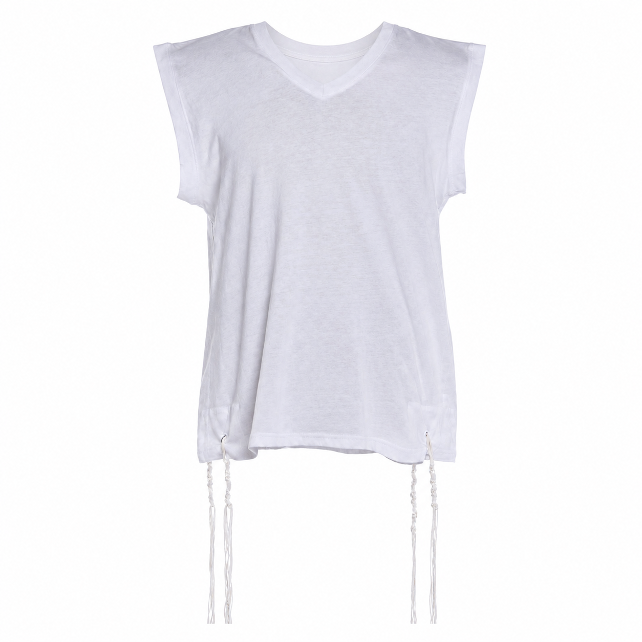 Sleeveless Cotton V Neck Undershirt- Adult