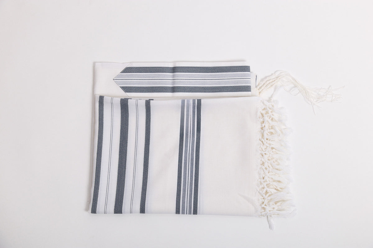 Hallel Tallit – Melange Blue – Judaica Prime
