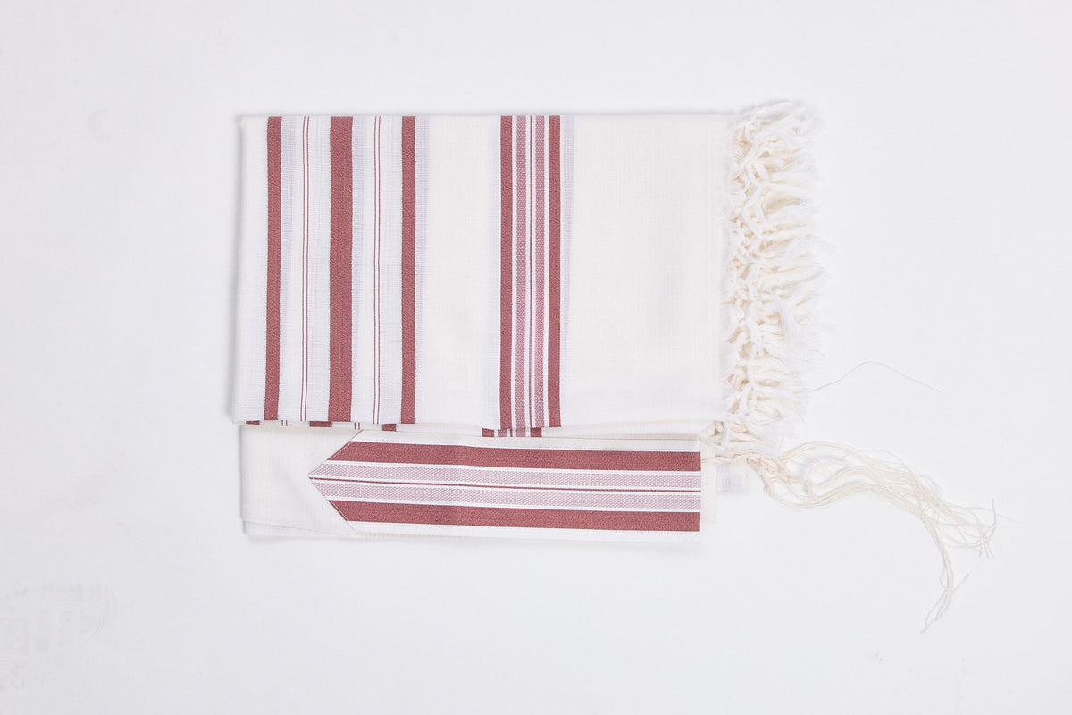 Hallel Tallit – Melange Burgundy – Judaica Prime