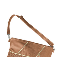Matching cognac leather shoulder strap for tallit bag
