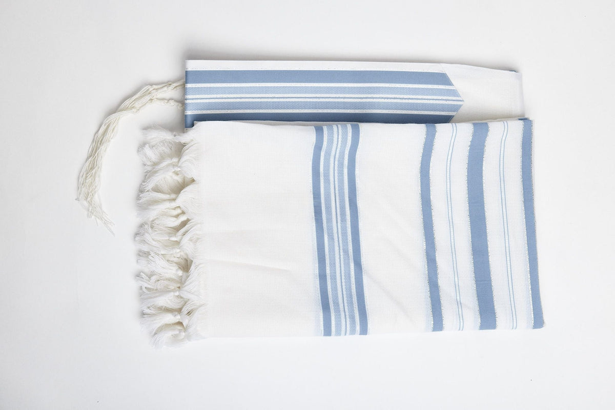 Lamenatzeach Tallit – Light Blue – Judaica Prime