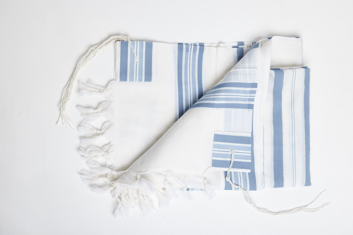 Lamenatzeach Tallit – Light Blue – Judaica Prime