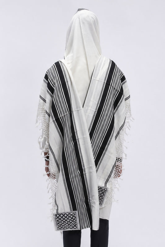 Yemenite Tallit – Black – Judaica Prime